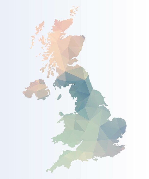 Sticker Polygonale Karte von Großbritannien