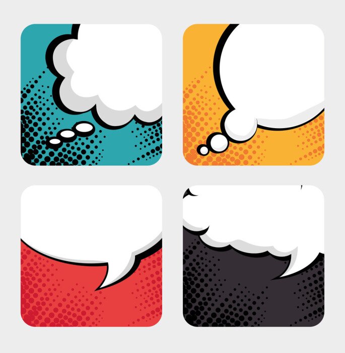 Sticker Pop-Art-Comic Sprechblasen