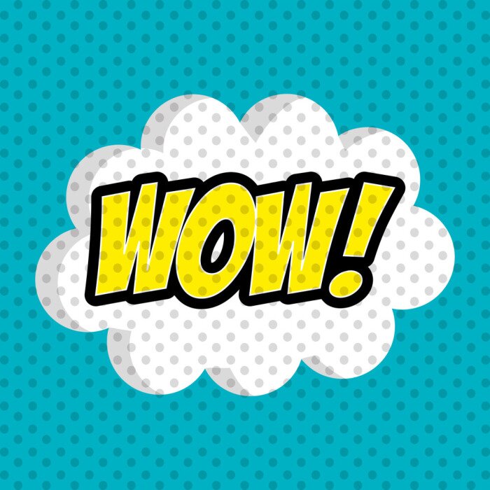 Sticker Pop-Art und Comic-Design