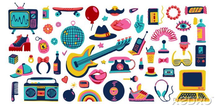 Sticker Popmusik und die 80er Jahre