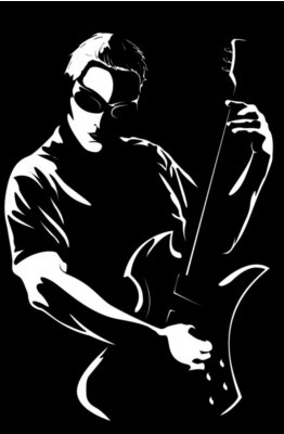 Porträt der jungen Mann mit einer Gitarre