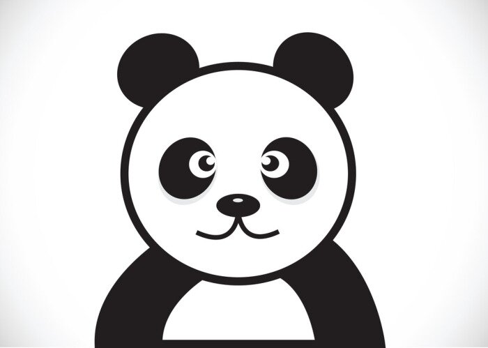 Sticker Porträt eines Pandabären