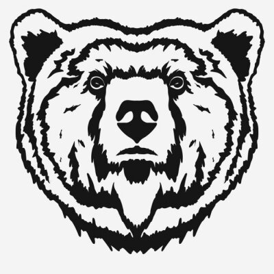 Sticker Porträt eines wilden Bären