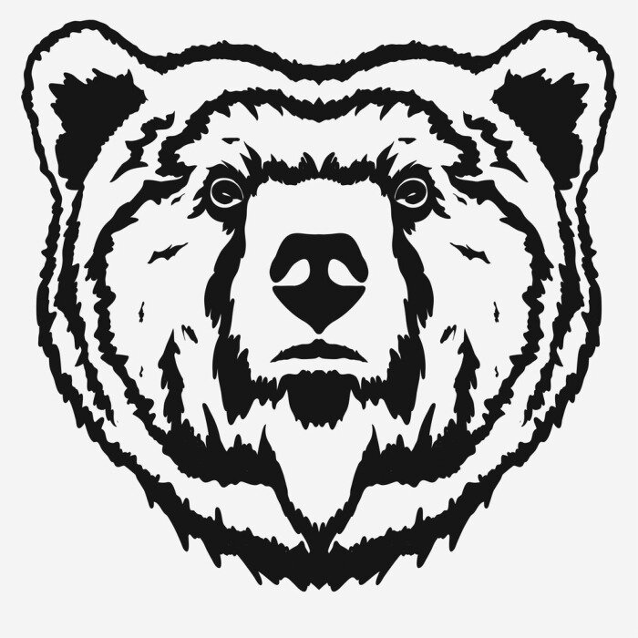 Sticker Porträt eines wilden Bären