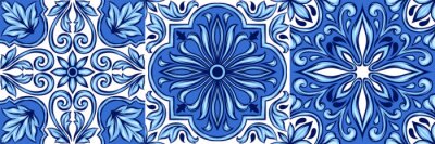 Sticker Portuguese azulejo ceramic tile pattern.