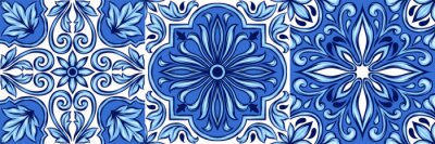 Sticker Portuguese azulejo ceramic tile pattern.