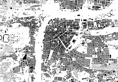 Prag schwarz weiß Stadtplan - Straße Textur
