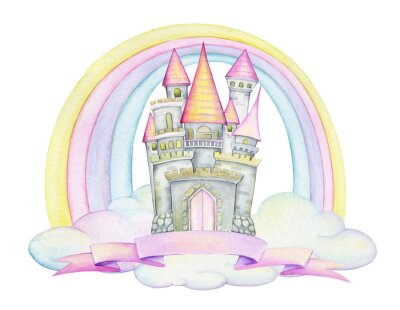 Sticker Prinzessinnenschloss in Pastell
