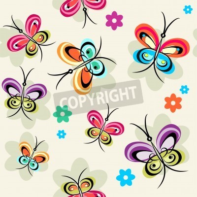Sticker Probe mit Schmetterlingen