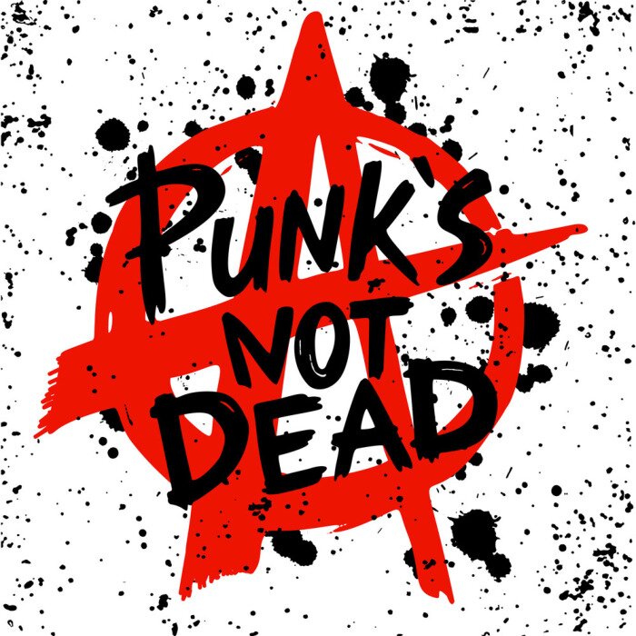 Sticker Punks not dead Beschriftung