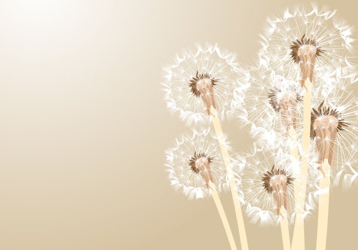 Sticker Pusteblumen in Beigenuancen
