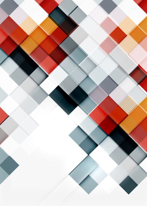 Sticker Quadratische Form Mosaik-Muster-Design. Universal moderne Komposition