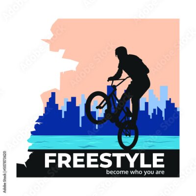 Sticker Radfahren im Freestyle