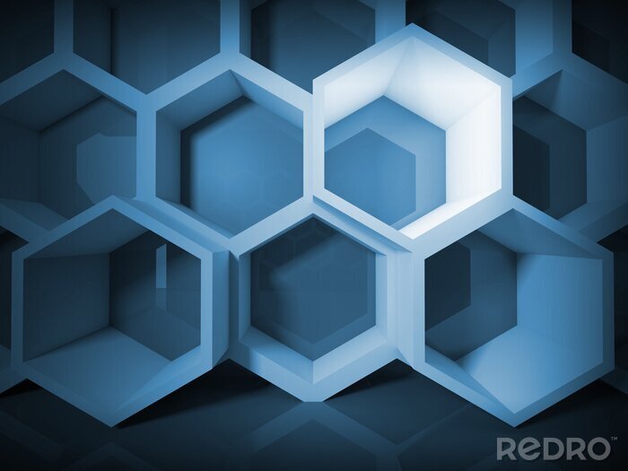 Sticker Räumliche Struktur der Honigwabe