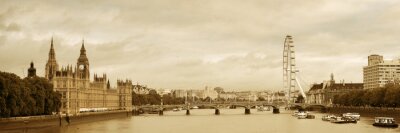 räumliches Panorama von London in Sepia