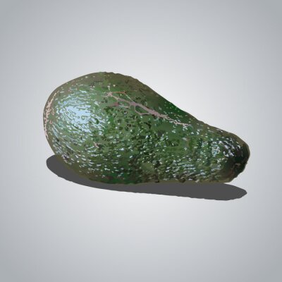 Realistische grafische Darstellung einer reifen Avocado