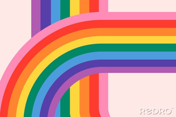 Sticker Regenbogen als mehrfarbiger Hintergrund