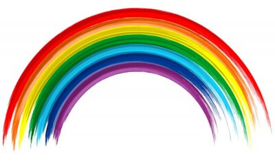 Sticker Regenbogen wie gemalt auf weißem Hintergrund