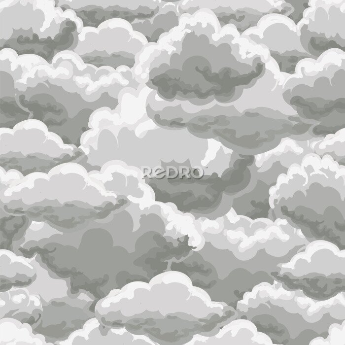 Sticker Regnerische Wolken in Grau