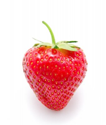 Sticker Reife Erdbeere auf weißem Hintergrund Grafik