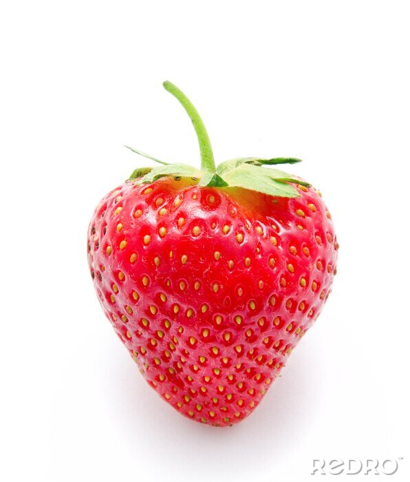Sticker Reife Erdbeere auf weißem Hintergrund Grafik