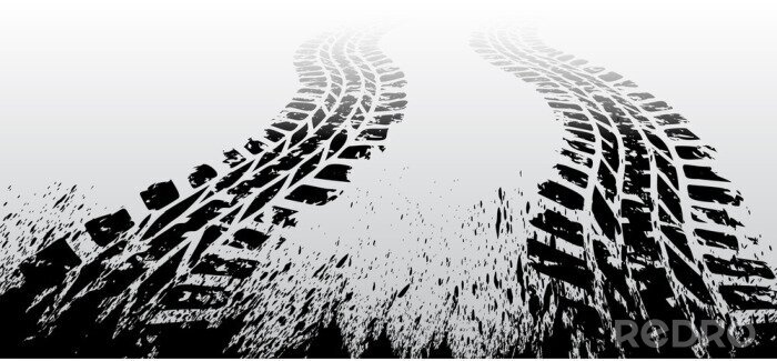 Sticker Reifenspuren im Schnee