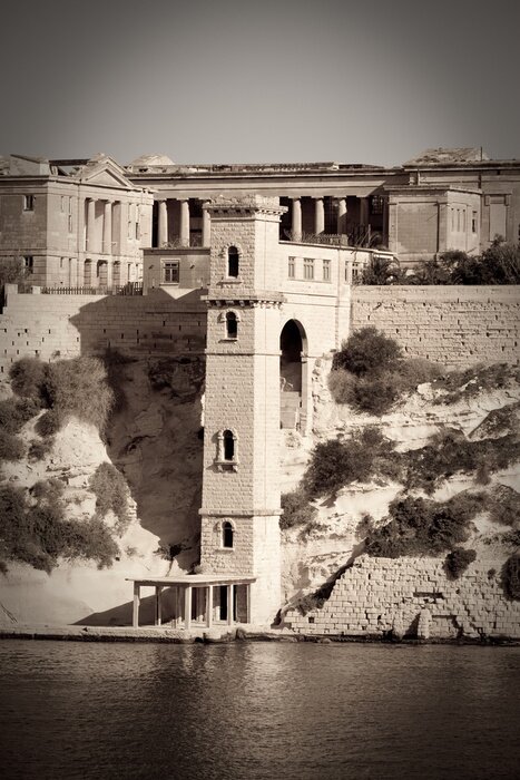 Sticker Retro Blick auf Architektur in Malta