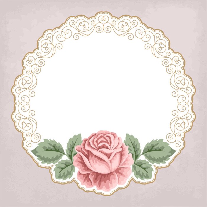 Sticker Retro-Hintergrund mit Rosen