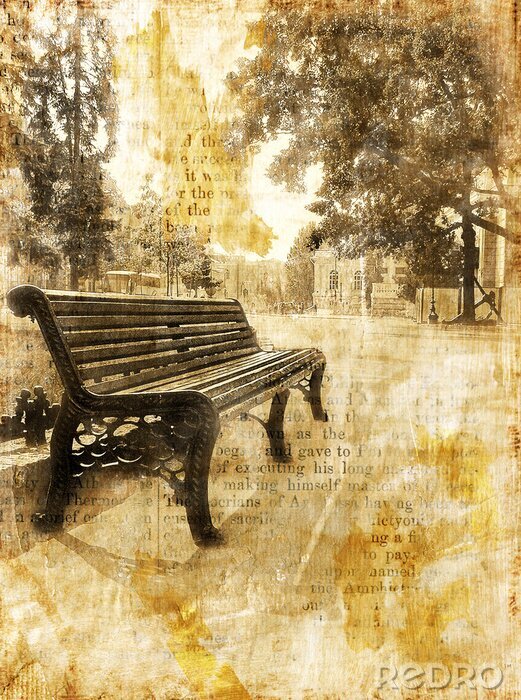 Sticker Retro-Illustration des Parks