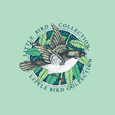 Sticker Retro-Logo mit Vogel