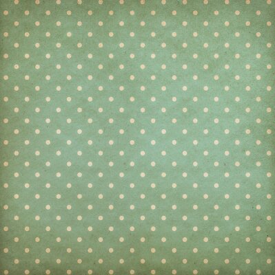 Sticker Retro Polka Dot Blau oder Cyan Muster auf alten Tapeten