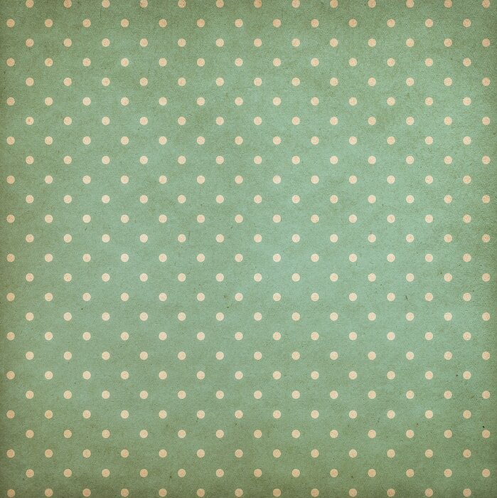 Sticker Retro Polka Dot Blau oder Cyan Muster auf alten Tapeten