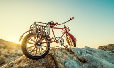 Sticker Retro Spielzeug Fahrrad durch das Meer