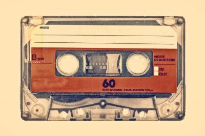 Sticker Retro Stil Bild eines alten Kompaktkassette