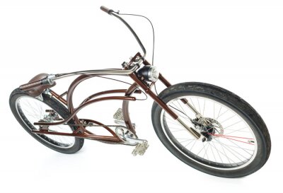 Sticker Retro Stil Fahrrad auf einem weißen isoliert