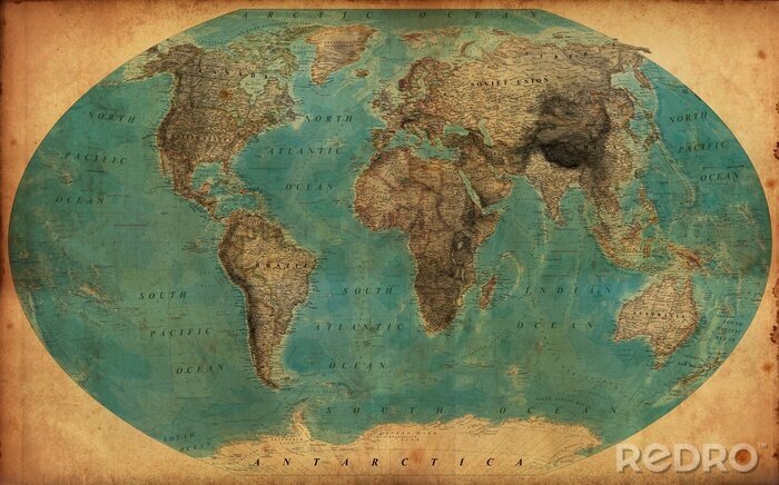 Sticker Retro-Weltkate