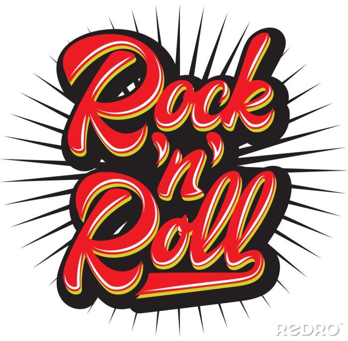 Sticker Rock n Roll Aufschrift