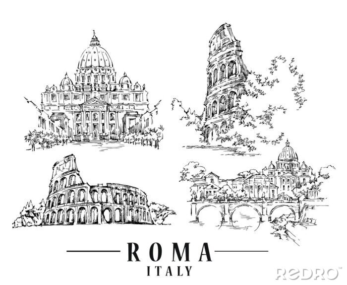 Sticker Roma sketch
