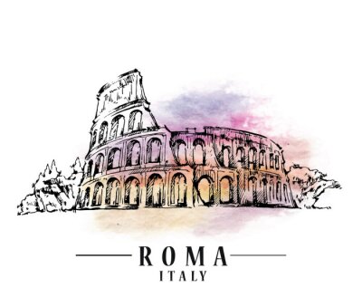 Roma Skizze Italienische Kapitalabbildung.
