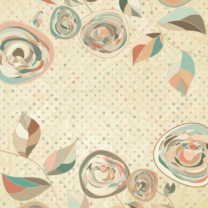 Sticker Romantische Blumen mit Weinleserosen. EPS 8