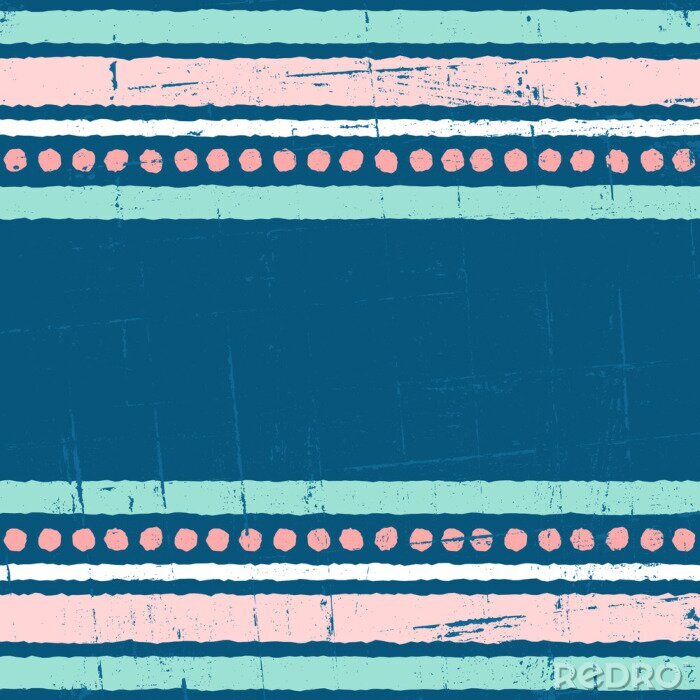 Sticker Rosa-blaues Muster mit Streifen und Punkten