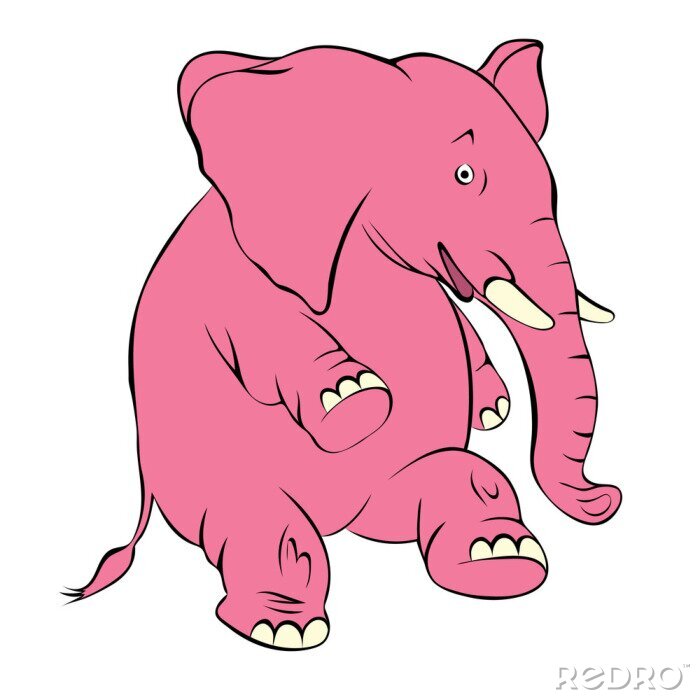 Sticker Rosa Elefant für Kinder