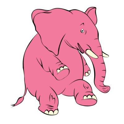 Sticker Rosa Elefant für Kinder