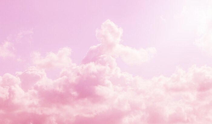 Sticker Rosa Himmel mit Wolken