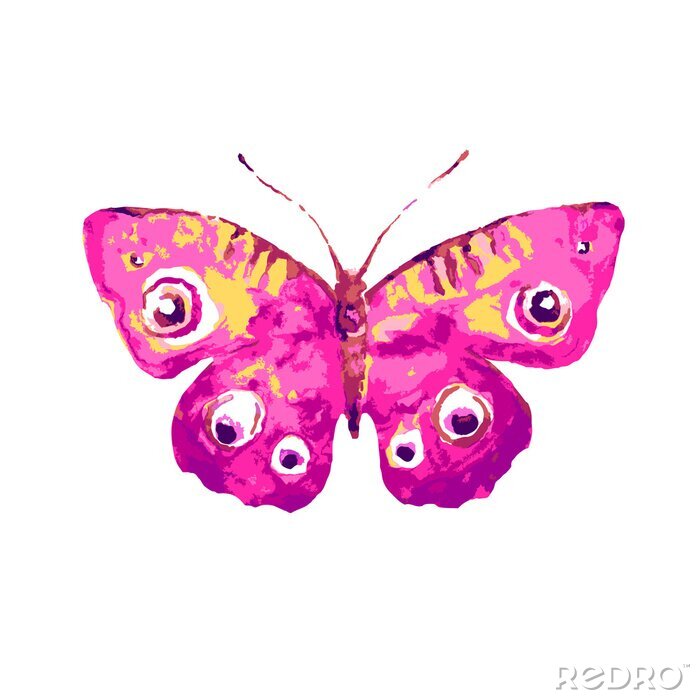 Sticker Rosa Insekt mit Augen