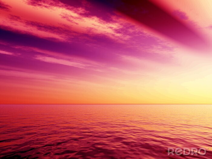 Sticker Rosa Meereslandschaft