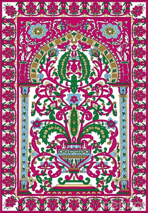 Sticker Rosa orientalisches Mosaik