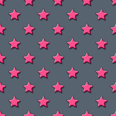 Sticker Rosa Sterne auf grauem Hintergrund Zeichnung