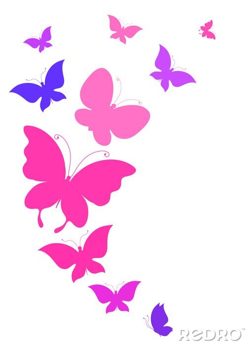 Lila fliegende Schmetterlinge original blind - TenStickers