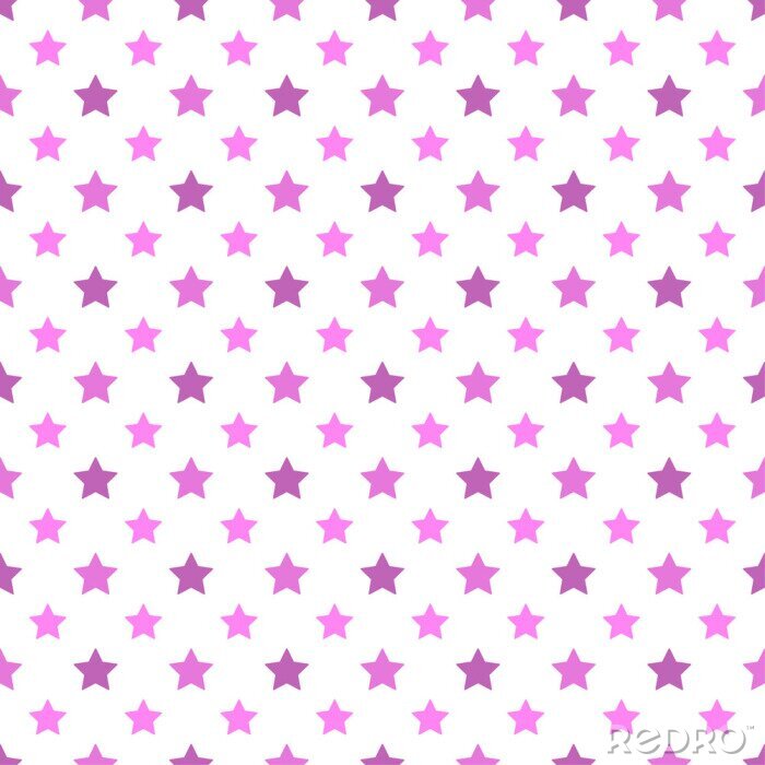 Sticker Rosa und violette Sterne auf weißem Hintergrund